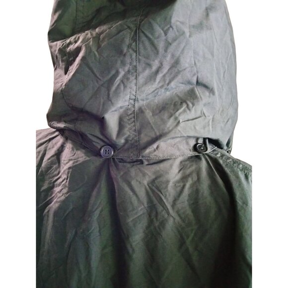 Woman Within Black Removable Hooded Raincoat Snap Button Zipper Closure Size 2X - Picture 9 of 14